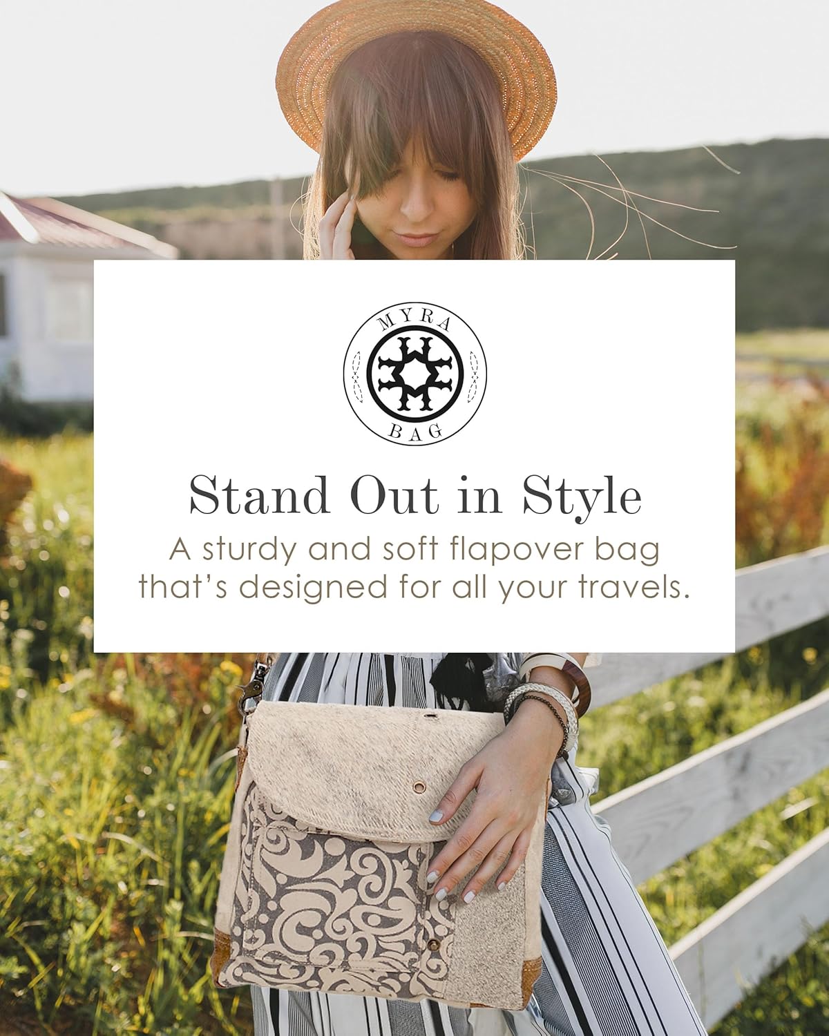 Myra Bag Canvas Purses for Women - Fabric Handbags for Women with Paisley Pattern, Canvas Cloth Body, and Real Leather Strap - Image 5