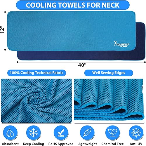 Miniatura 3 de Toalla refrigerante Syourself para un alivio instantáneo toalla refrescante de 40 pulgadas x 12 pulgadas para jugar bolos o hacer ejercicio o yoga,