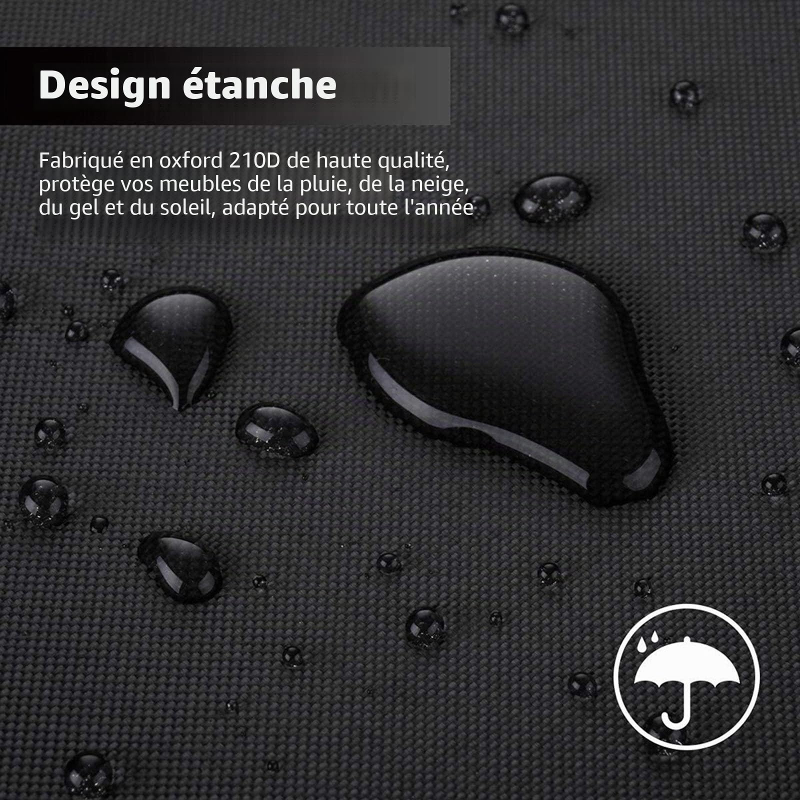 Housse De Protection Spas,Bache Spa Tissu Oxford 600D Robuste avec Boucles Et Cordon De Serrage, Imperméable,Couverture De Spa Imperméable Protection-Black Noir||220x220x85cm