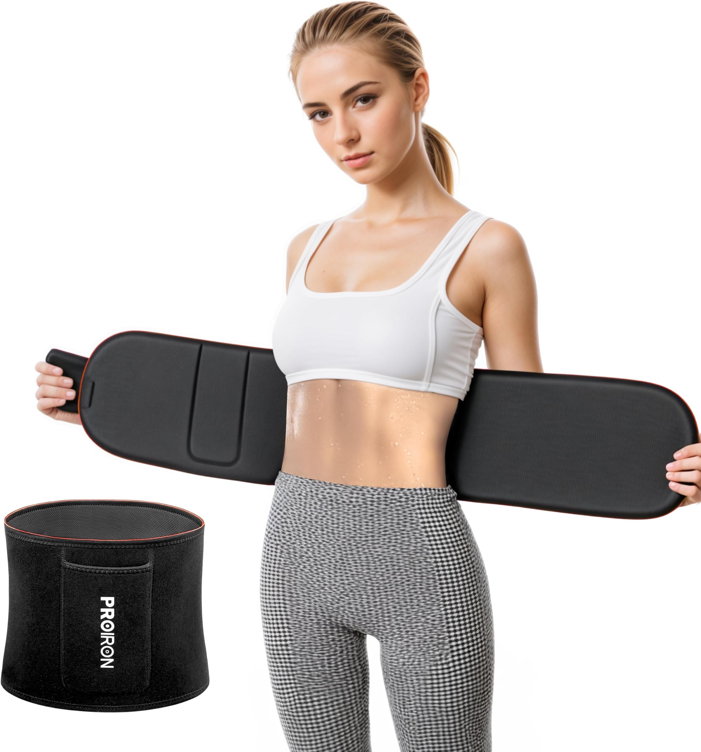 Sweat Waist Trimmer Sweat Sauna Slim Belly Belt for Men and Women Sweat Band Waist Trainer for Back Support, Improved Posture for Workouts