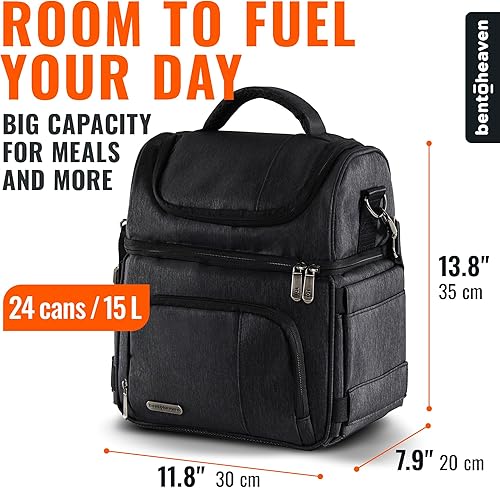 Miniatura 5 de Bentoheaven Lonchera para hombres y mujeres, materiales de primera calidad, capacidad extra grande (24 latas), doble cubierta, a prueba de fugas,