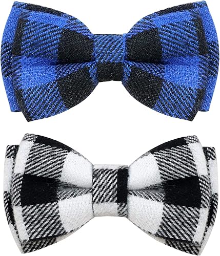 Vista 44 de Collar Joytale con corbatín y campana, lindos patrones de cuadros, 1 o 2 unidades de collares de seguridad para gato, Rojo