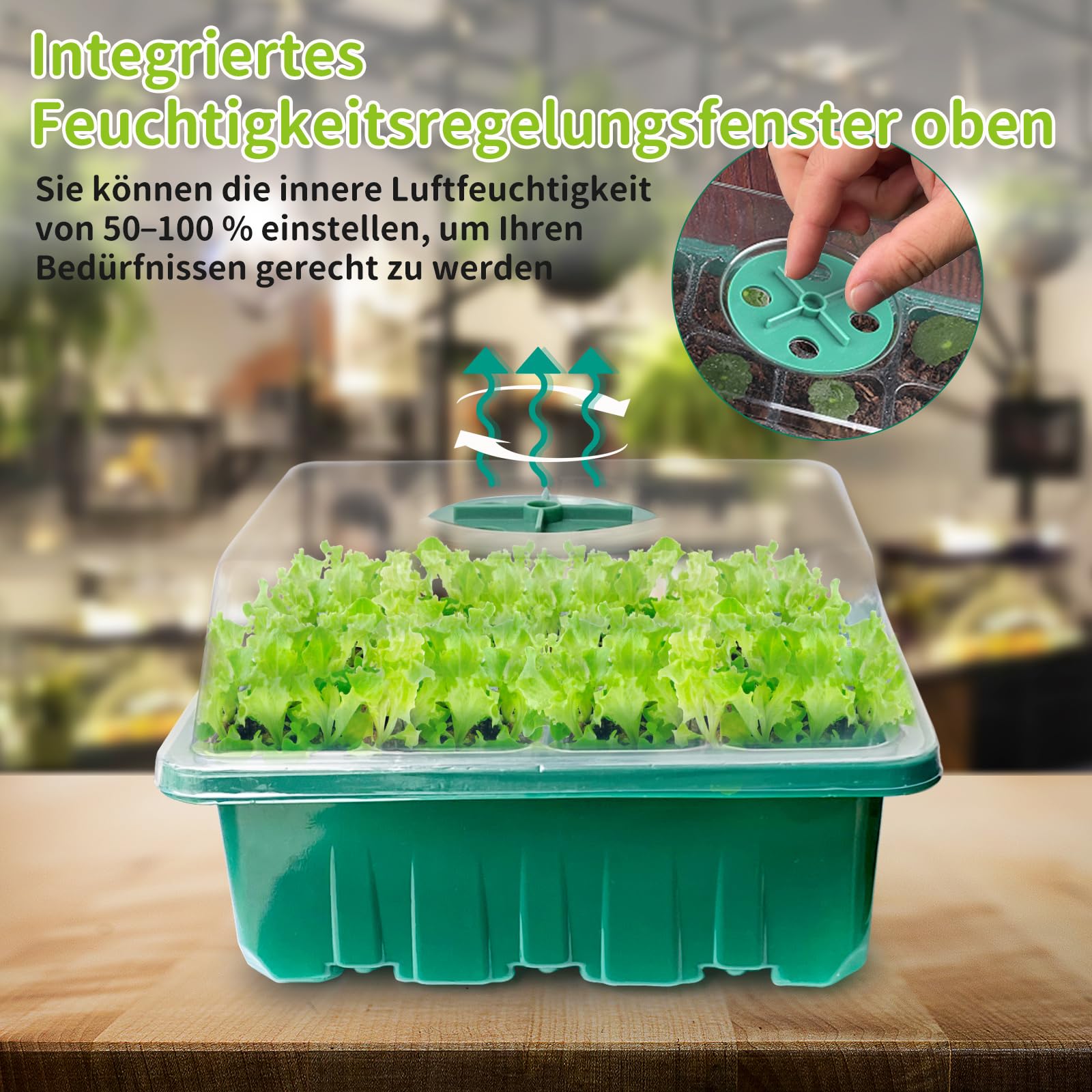 NAMOTEK Station de Germination 5 pièces avec Tapis Chauffant et couvercles – 60 cellules, Mini-Serre chauffée pour semis – Kit de Germination avec Tapis Chauffant