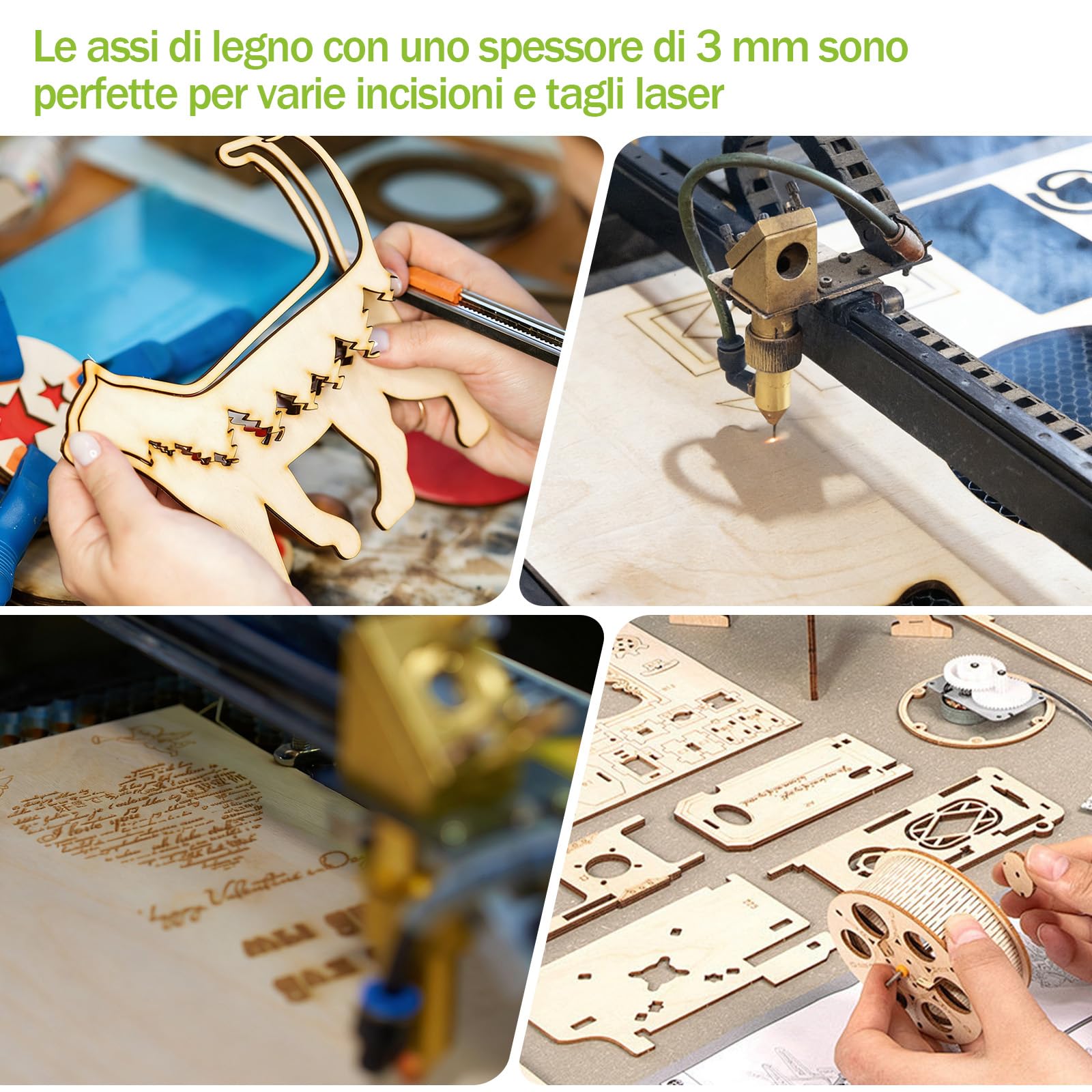 12 Pezzi Foglio Di Compensato Da 3 Mm, Formato A3, Adatto per Lavori Artistici E Artigianali, Lavorazione Del Legno Fai Da Te, Creazione Di Regali, Decorazioni E Pittura (420 X 300 mm X 3 mm)