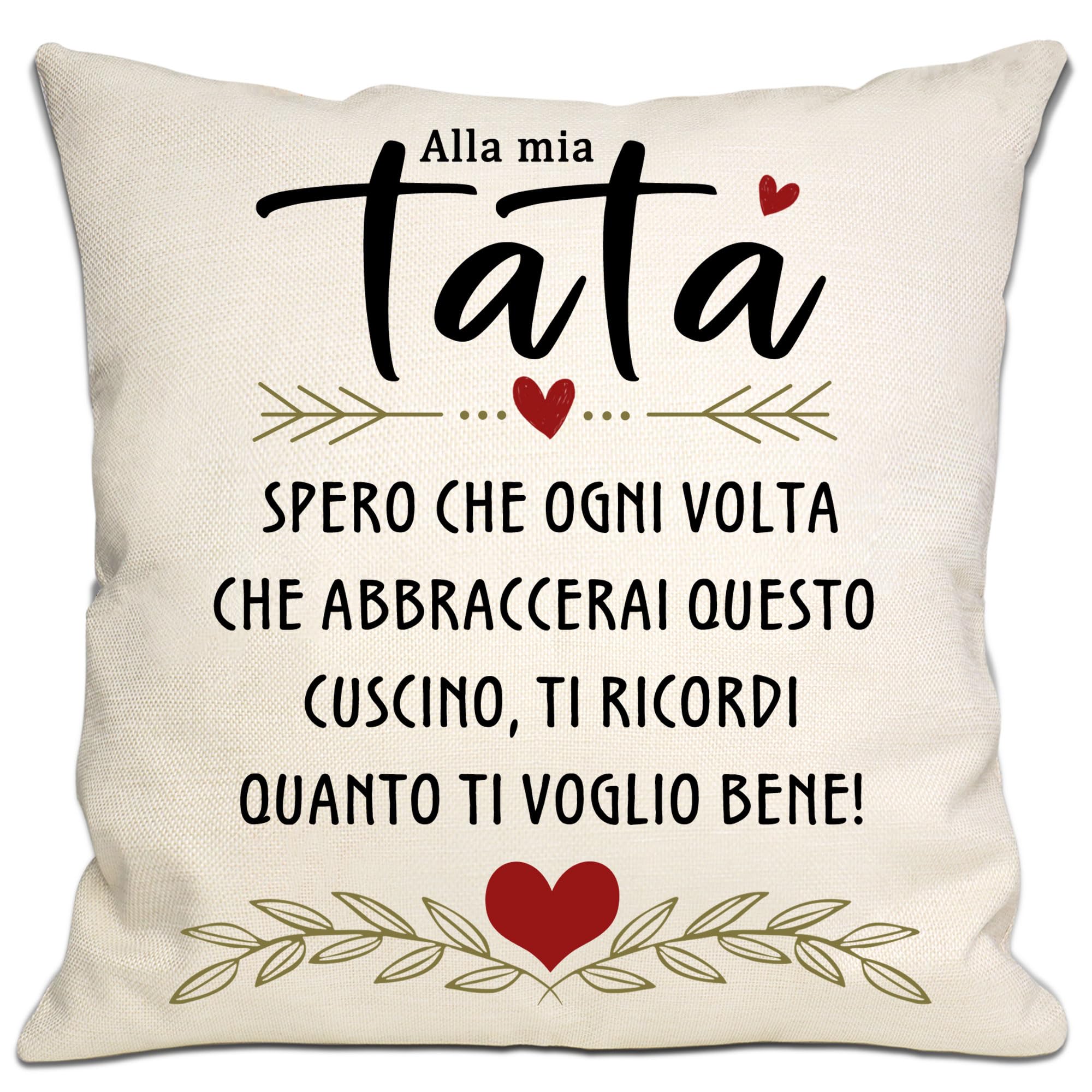 Bommex Tata spero che ogni volta che abbracci questo cuscino ti ricordi quanto ti amo Copri cuscino Tata promemoria Regalo di compleanno Regalo per la festa della mamma Regalo di Natale (tata)
