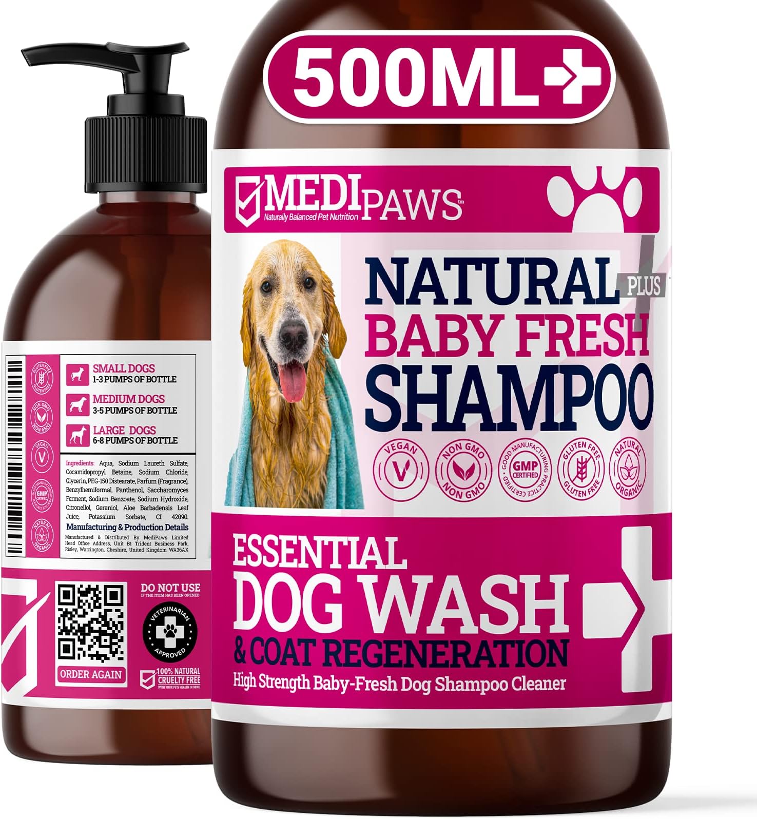 MediPaws Shampoo for Dogs 500ml Deodorization & Cleansing Dog Itchy