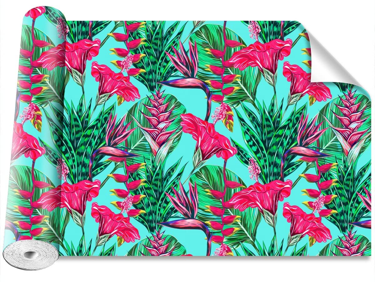 Papier peint auto-adhésif floral Tulup pour rénover facilement un mur moderne de 104x70cm