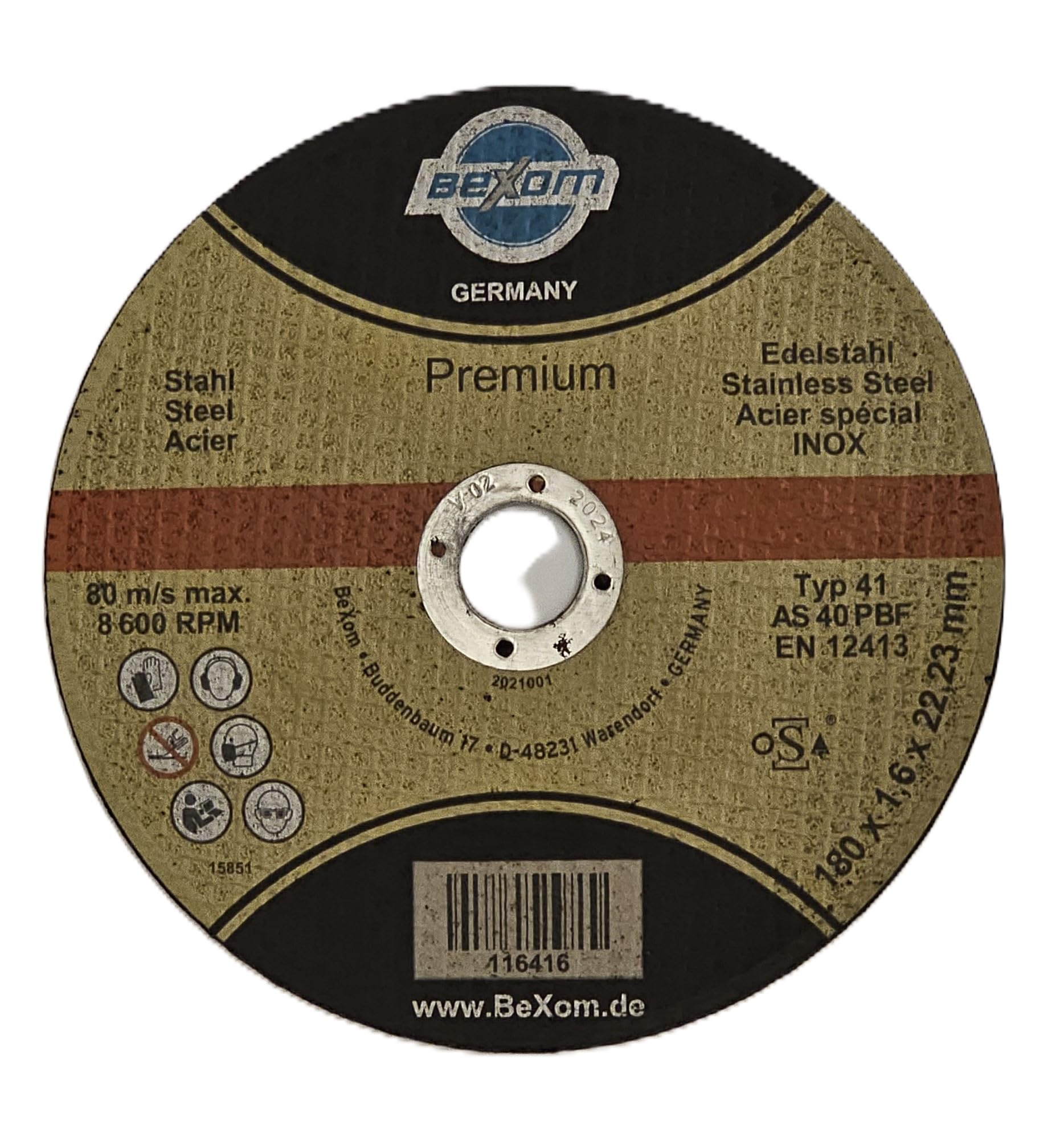 Discos de corte 180 x 1,6 mm – 100 unidades para acero y acero inoxidable amoladora angular – discos de corte finos 180 mm – rectos