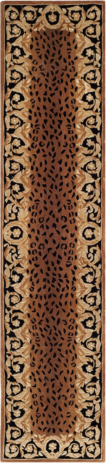 SAFAVIEH Naples Collection Accent Rug - 2'6" x 4'6", Black & Gold, Handmade Traditional Wool, Ideal for High Traffic Areas in Entryway, Living Room, Bedroom (NA712A)
