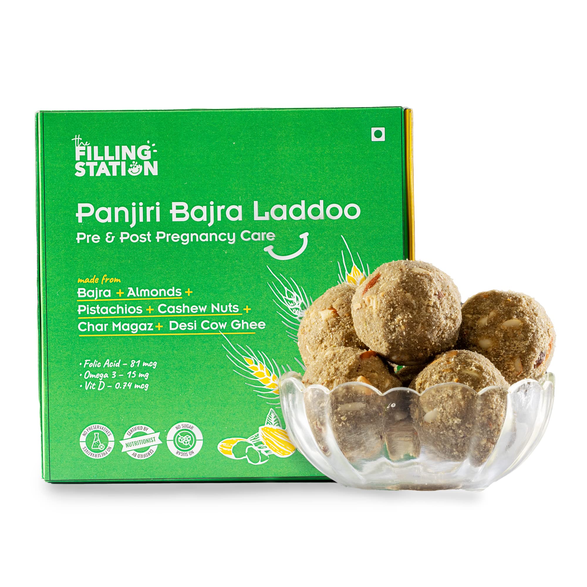 Buy THE FILLING STATION Panjiri Bajra Laddoo Bajra, Almond, Pistachio, Cashew, Char Magaz