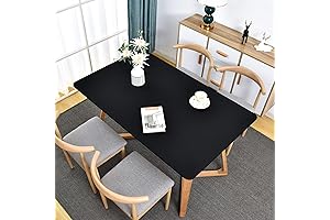 Fitted Rectangle Table Topper Cover Spandex Stretchable Cocktail Tablecloth Black Table Cover...
