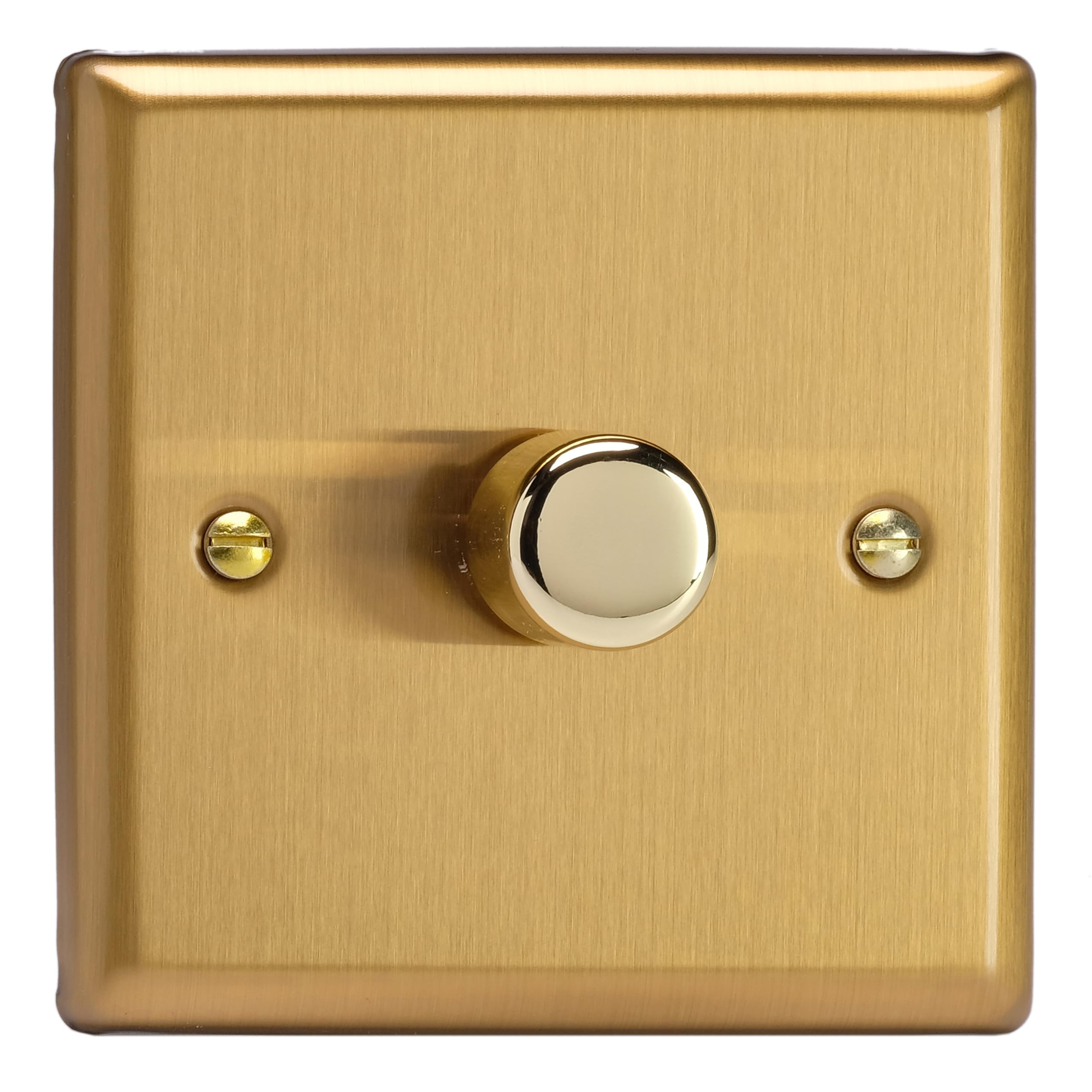 Varilight JBP401 V-Pro Dimmer, Classic Brushed Brass, 120w Max, 1-Gang, 2-Way