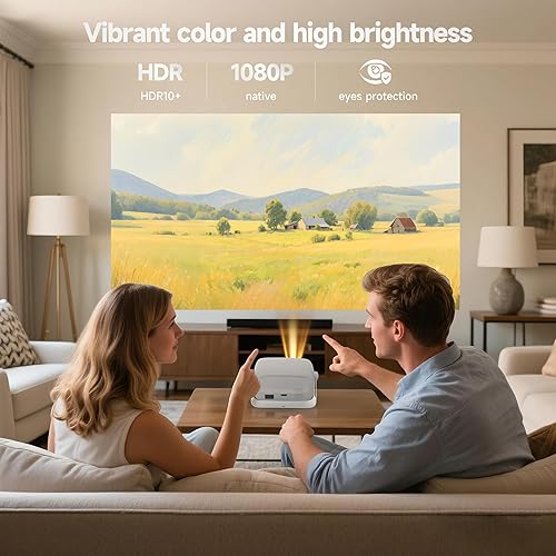 Miniatura 5 de Enfoque eléctrico y aplicaciones integradas Proyector portátil nativo 1080P compatible con 4K con sistema operativo Smart TV OS, Bluetooth, WIFI,