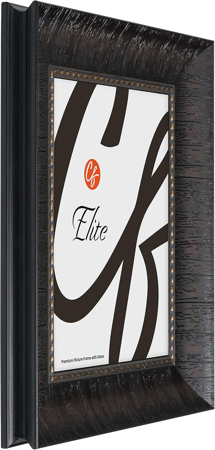 Craig Frames Elite Voyager, 20x24 Picture Frame With Glass, Scratched Black