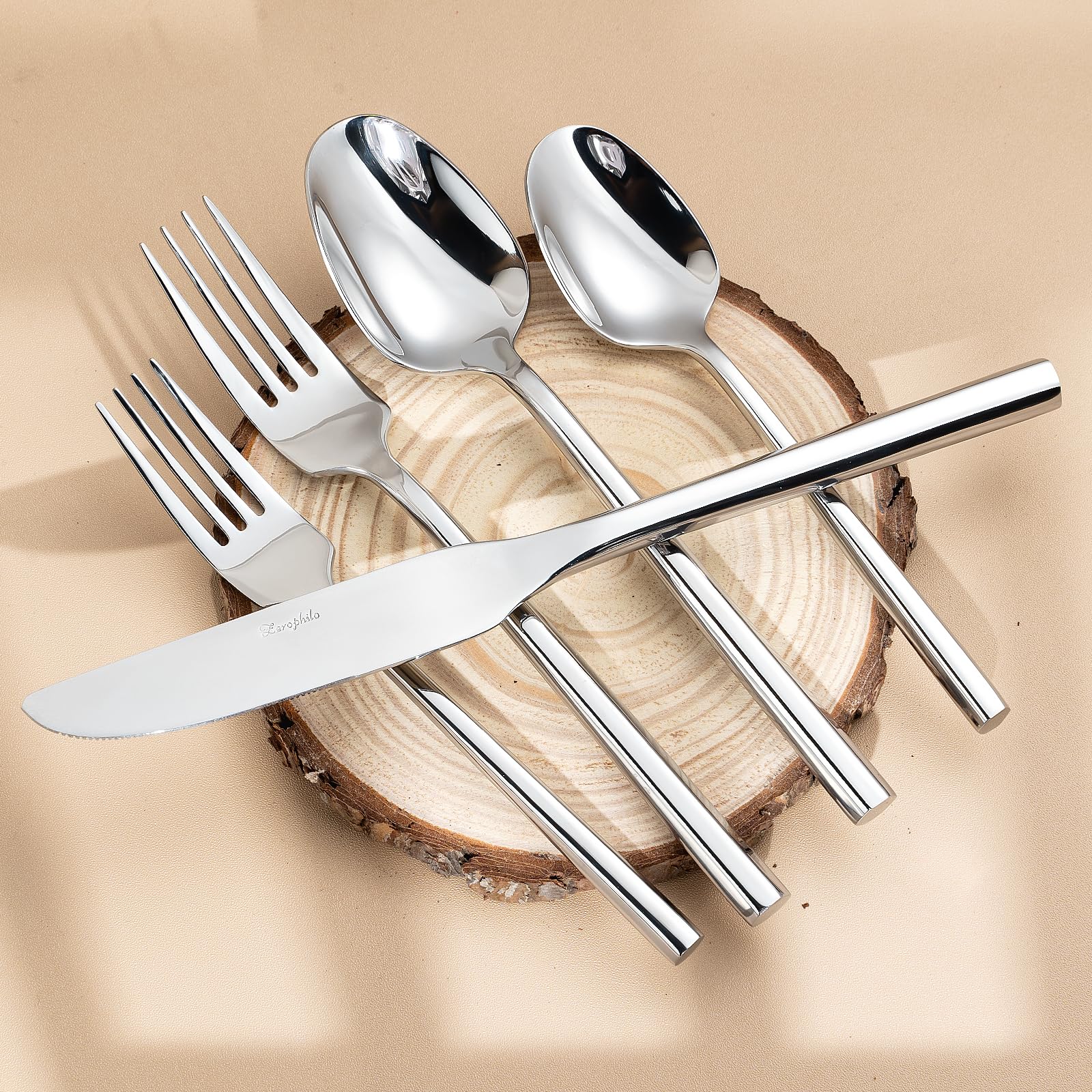 Besteck Set 20-teilig aus Edelstahl – Hochglanz Poliert, Ergonomischer Griff – Für 4 Personen, Spülmaschinenfest