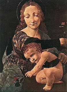 iiRTTFiRT Classic Canvas Prints Art Painting Virgin and Child with a Flower Vase by Antonio Boltraffio Vintage Print for Home Decor 60x90cm