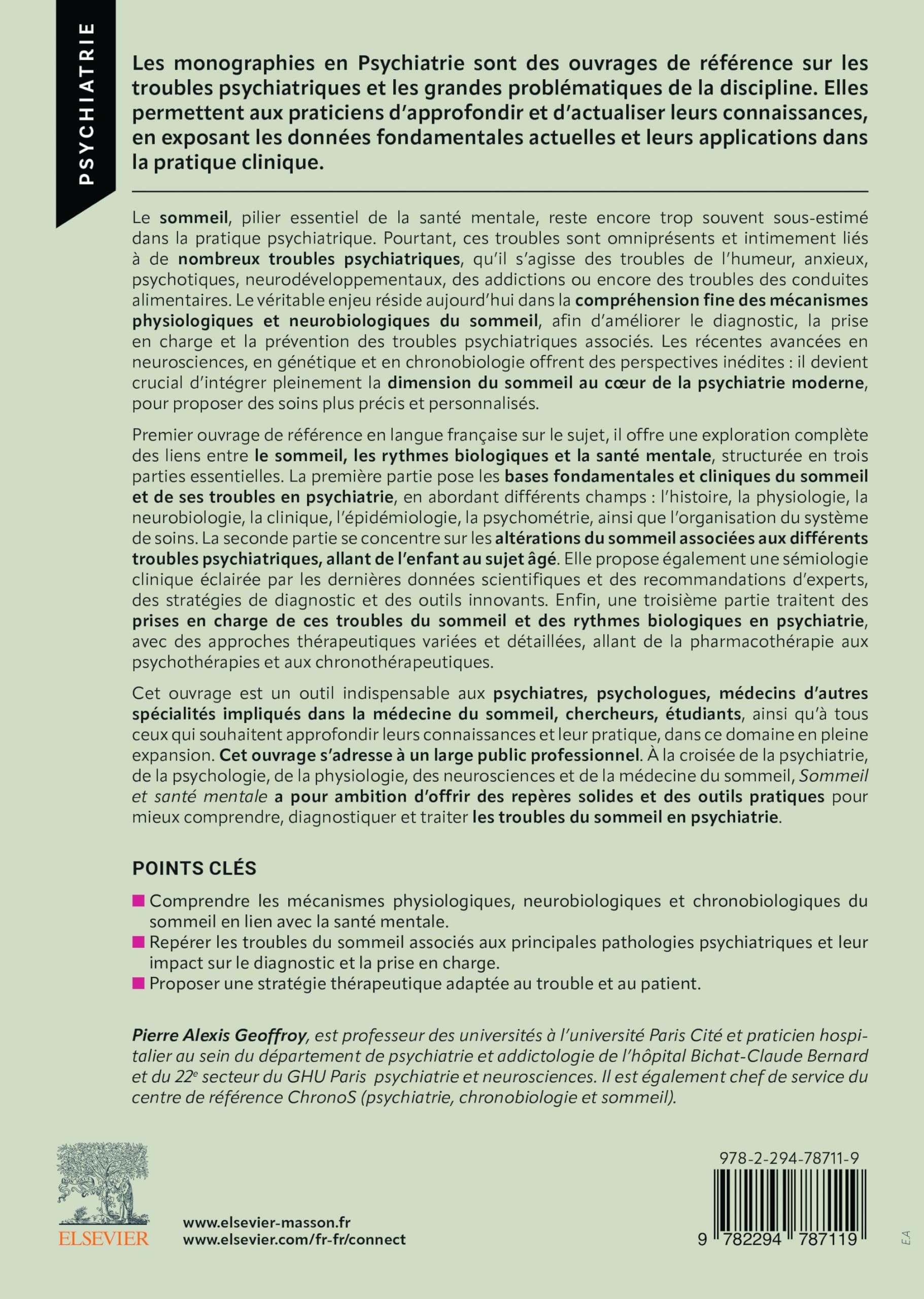 Sommeil et santé mentale: Troubles du sommeil et des rythmes biologiques associés aux troubles psychiatriques