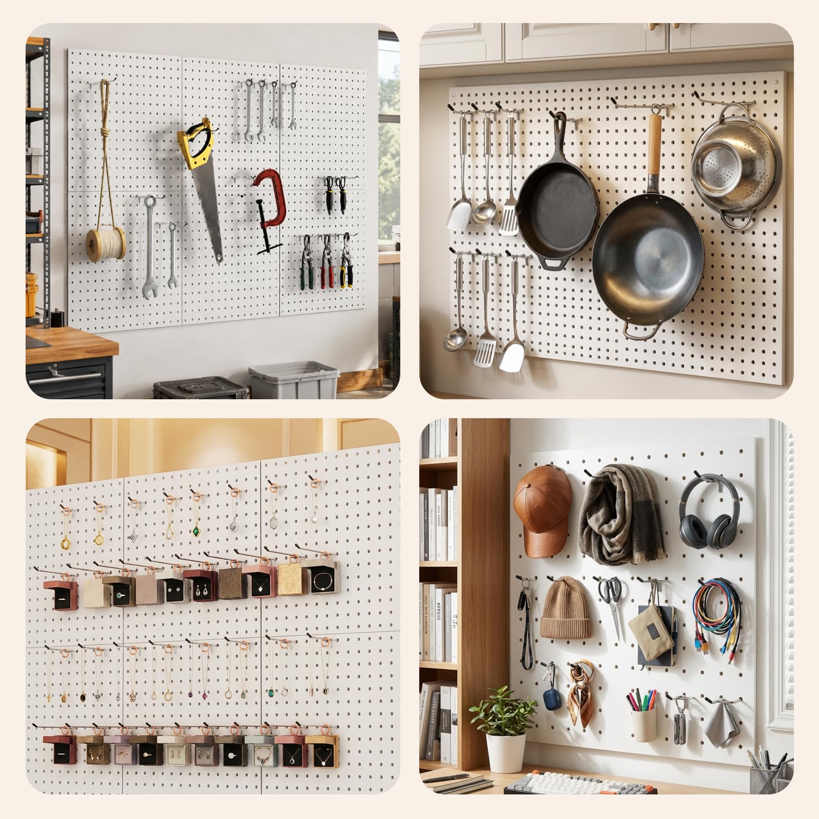 JEAWIWI Pegboard Hooks - 60 Pack -8