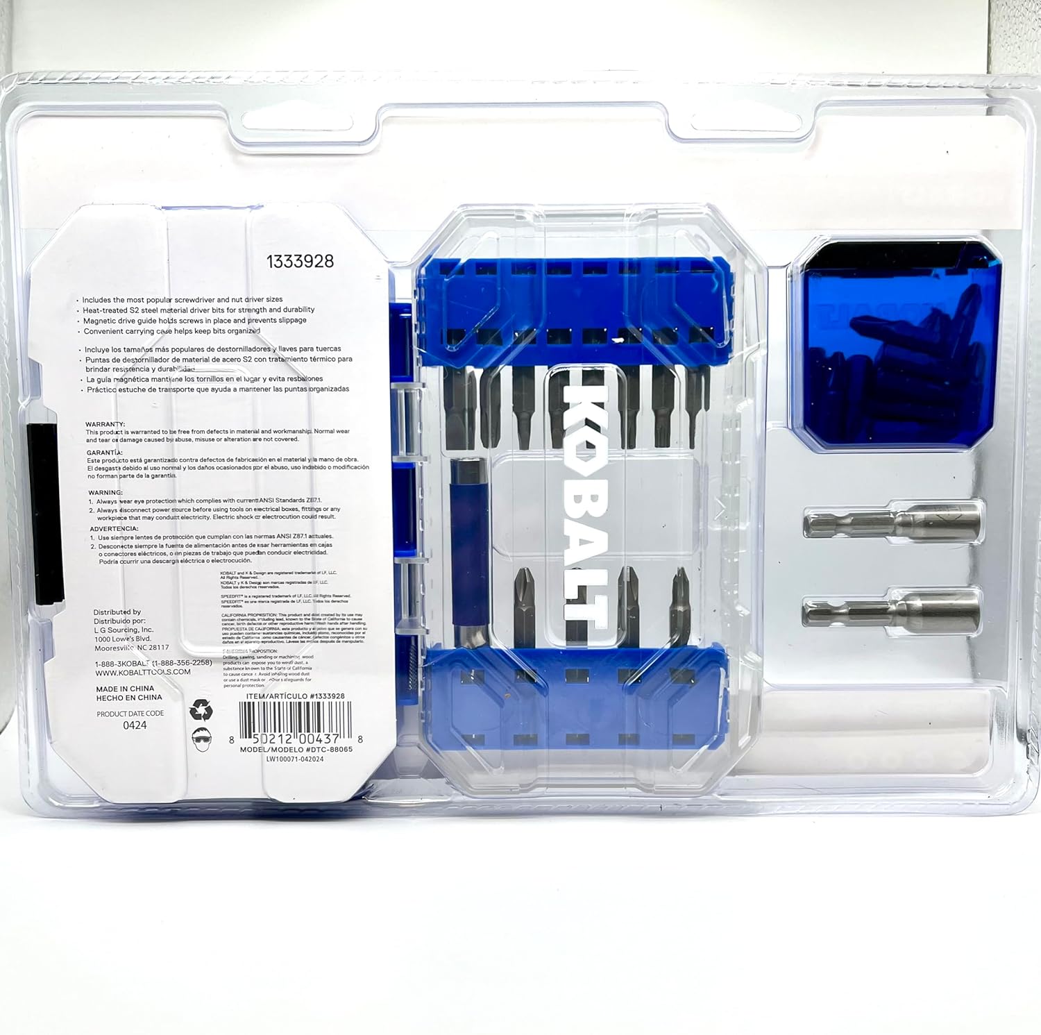 KOBALT 65pc Driving Set Hex Shank Speed Fit Magnetic S2 Steel