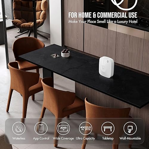 Miniatura 3 de Airversa Difusor inteligente de aceite esencial sin agua, capacidad de 13.5 fl oz con aceites aromáticos de fragancia de 6.8 fl oz, máquina de aire