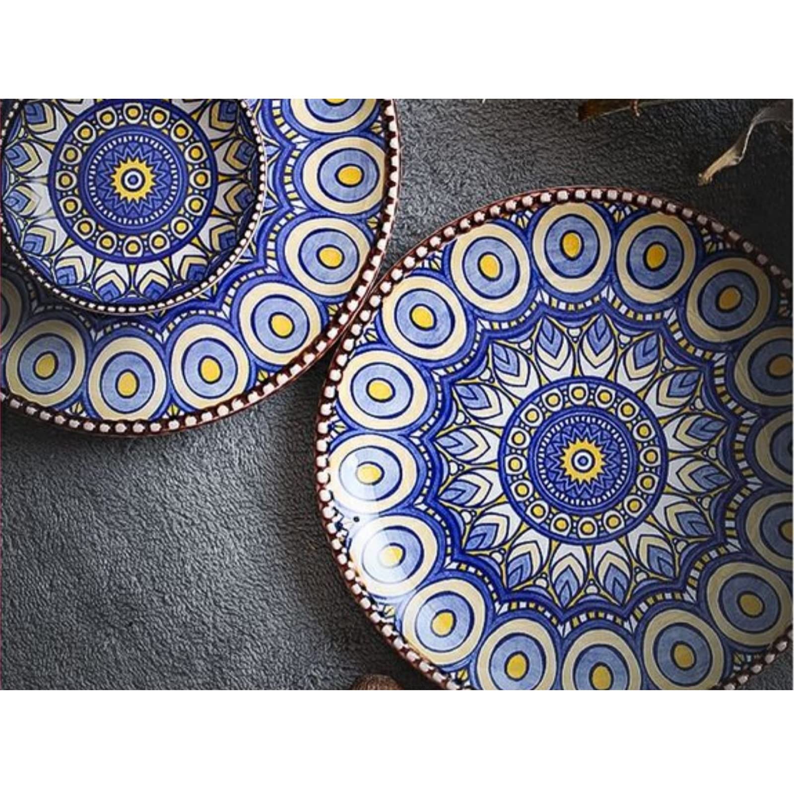 Salaterka miska do makaronu salaterka miska ceramiczna miska na ryż dom spersonalizowana miska na chleb miska deserowa egzotyczny styl ręcznie rysowana miska kreatywna zastawa stołowa zupy i miski do sałatek (kolor: A)