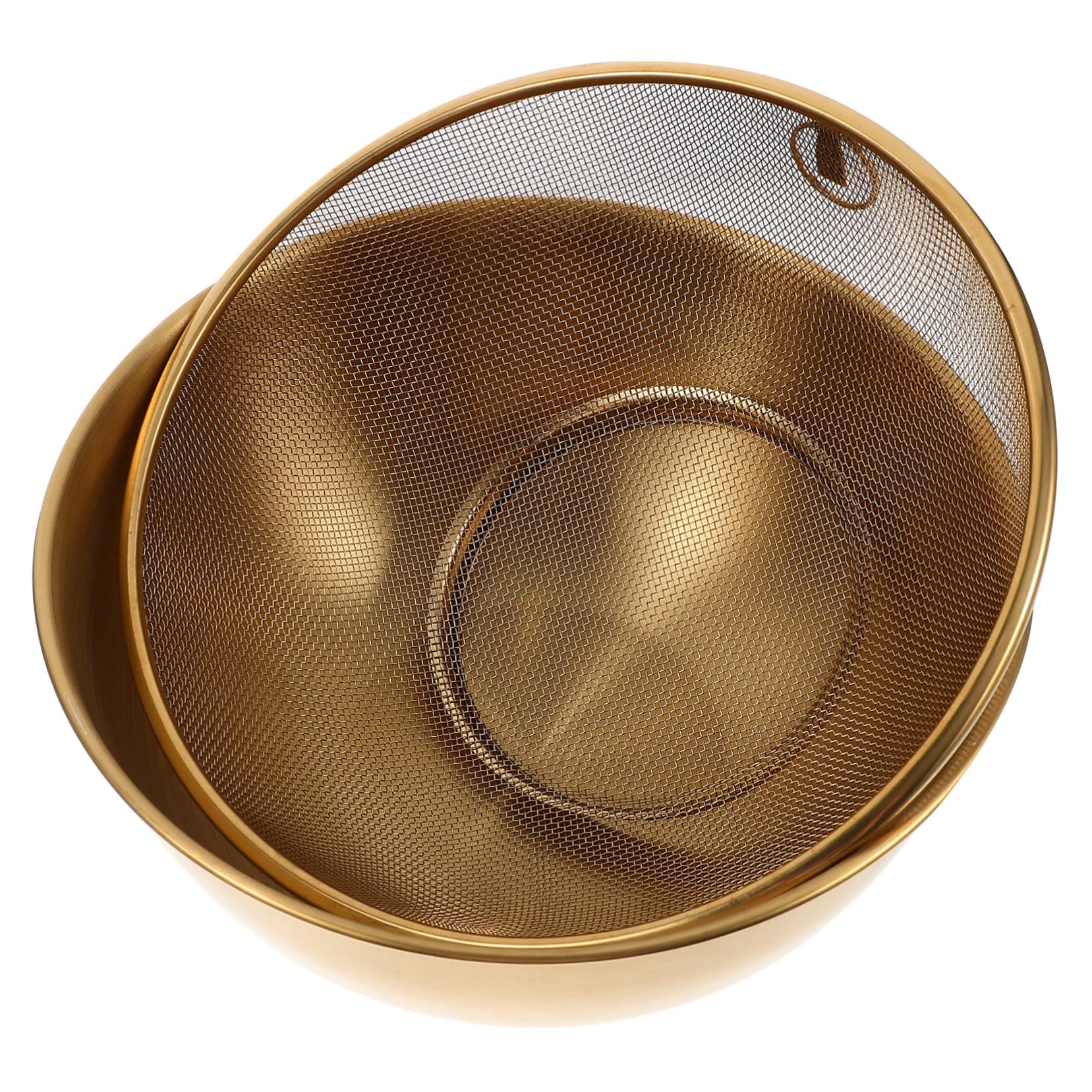 Colador de Arroz de Acero Inoxidable Dorado 22cm, 2 Piezas