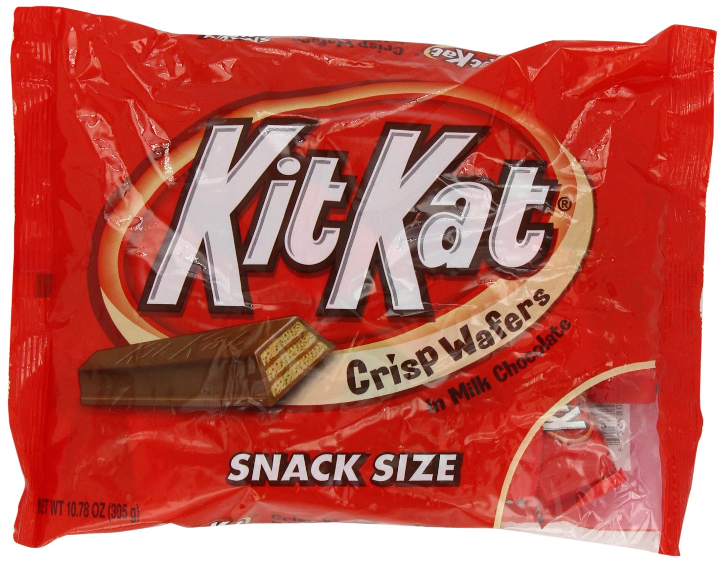 KIT KAT Milk Chocolate Wafer Snack Size Candy Bars, Individually Wrapped, 10.78 oz Bag