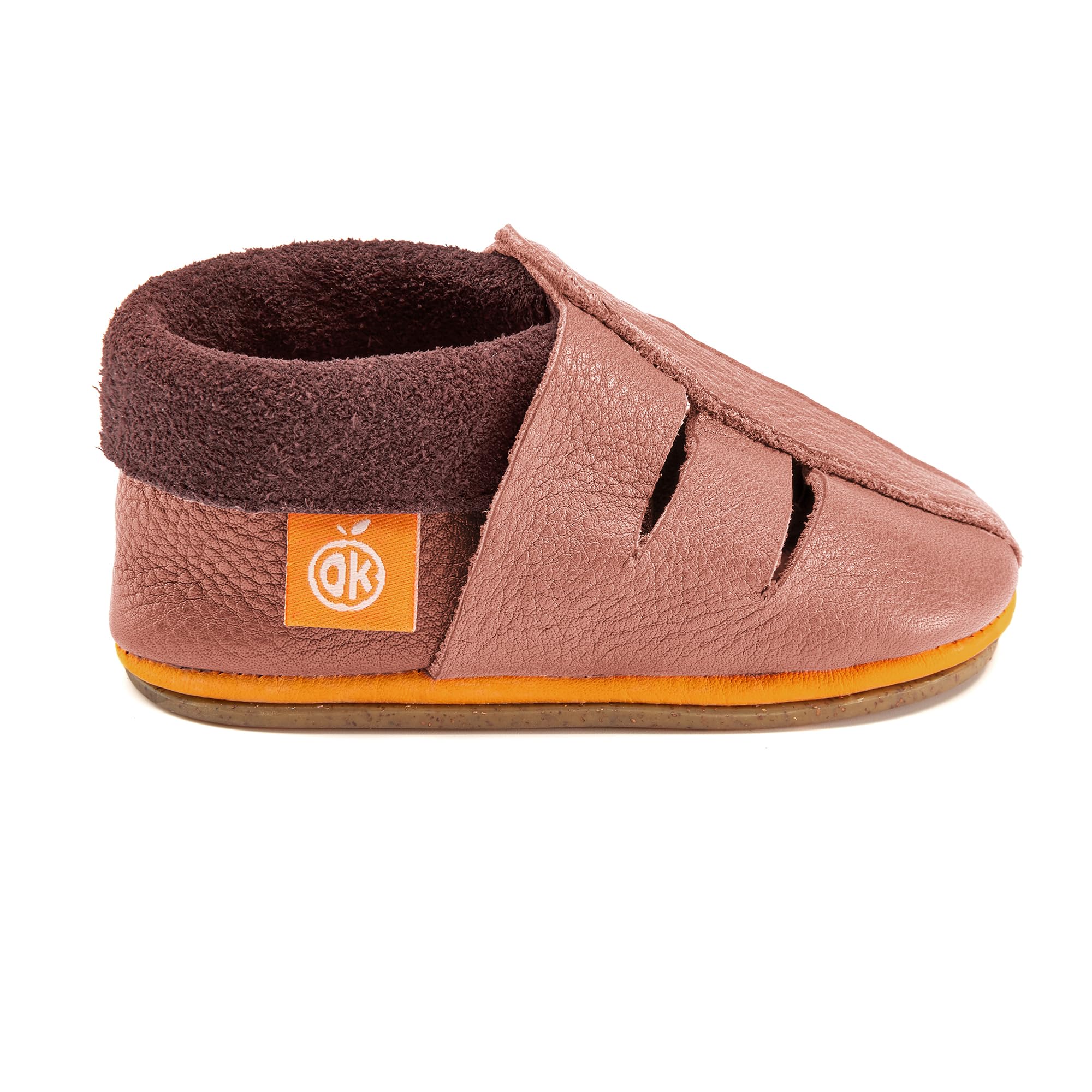 Amigo Sandale KITA-Hausschuhe – Kinder Barfußsandale aus Bio-Leder, Atmungsaktive Lauflernschuhe mit rutschfester Gummisohle für Jungen & Mädchen