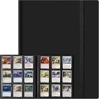 9 Pocket Trading Card Album, Card Collection Binder with 360 Side Pockets Sports Card Book Card Folder Card Holder Fit for MTG TCG Football Cards (Black)