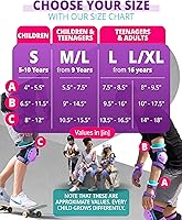 Vista 5 de SKATEWIZ Juego de almohadillas de protección para patineta para niños y adultos - Smash - Almohadillas para patines [6 piezas] con protectores