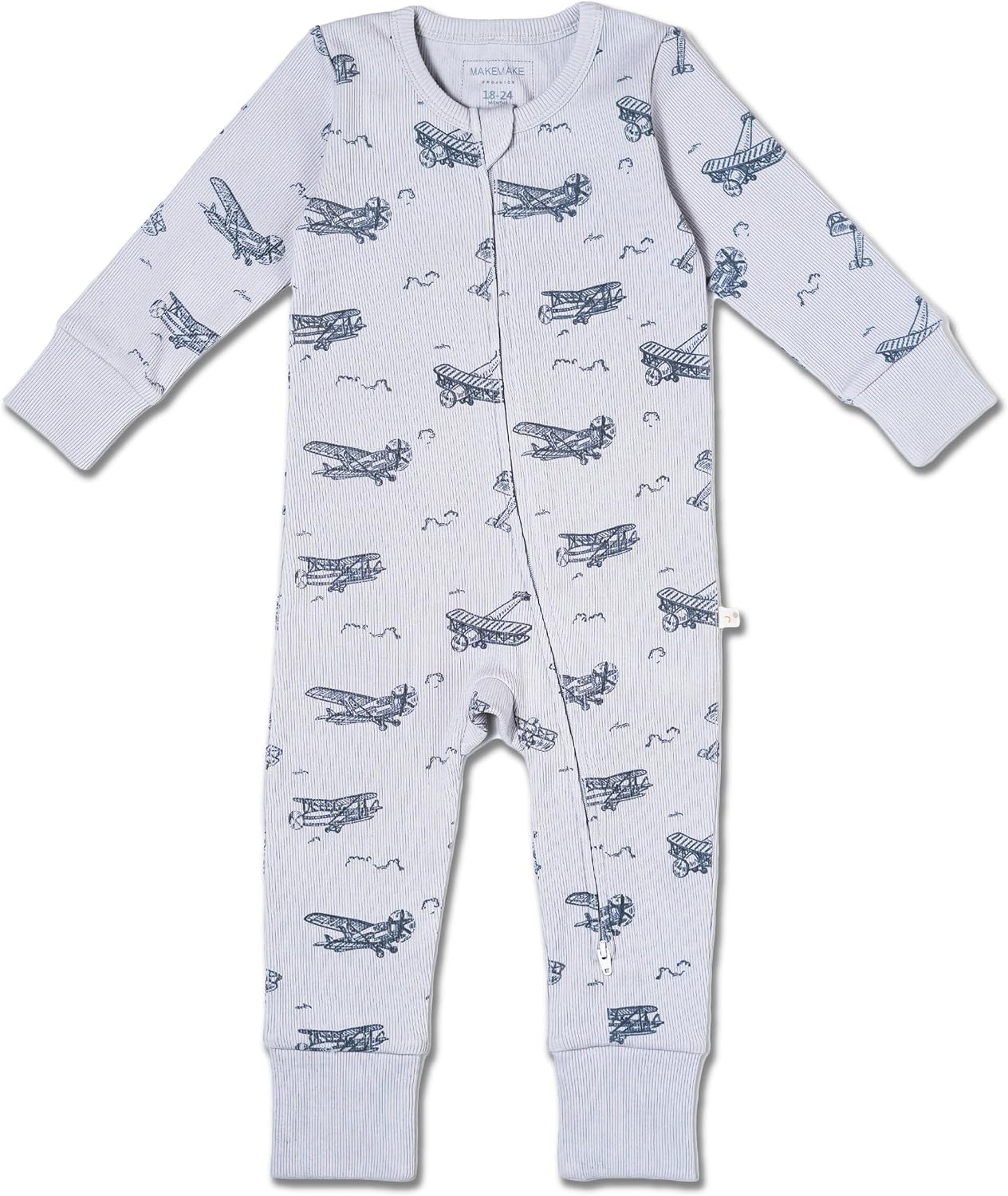 MakeMake Organics GOTS Certified Organic Baby Clothes 2-Way zip romper Footie Infant Gender Neutral Baby Boy Girls