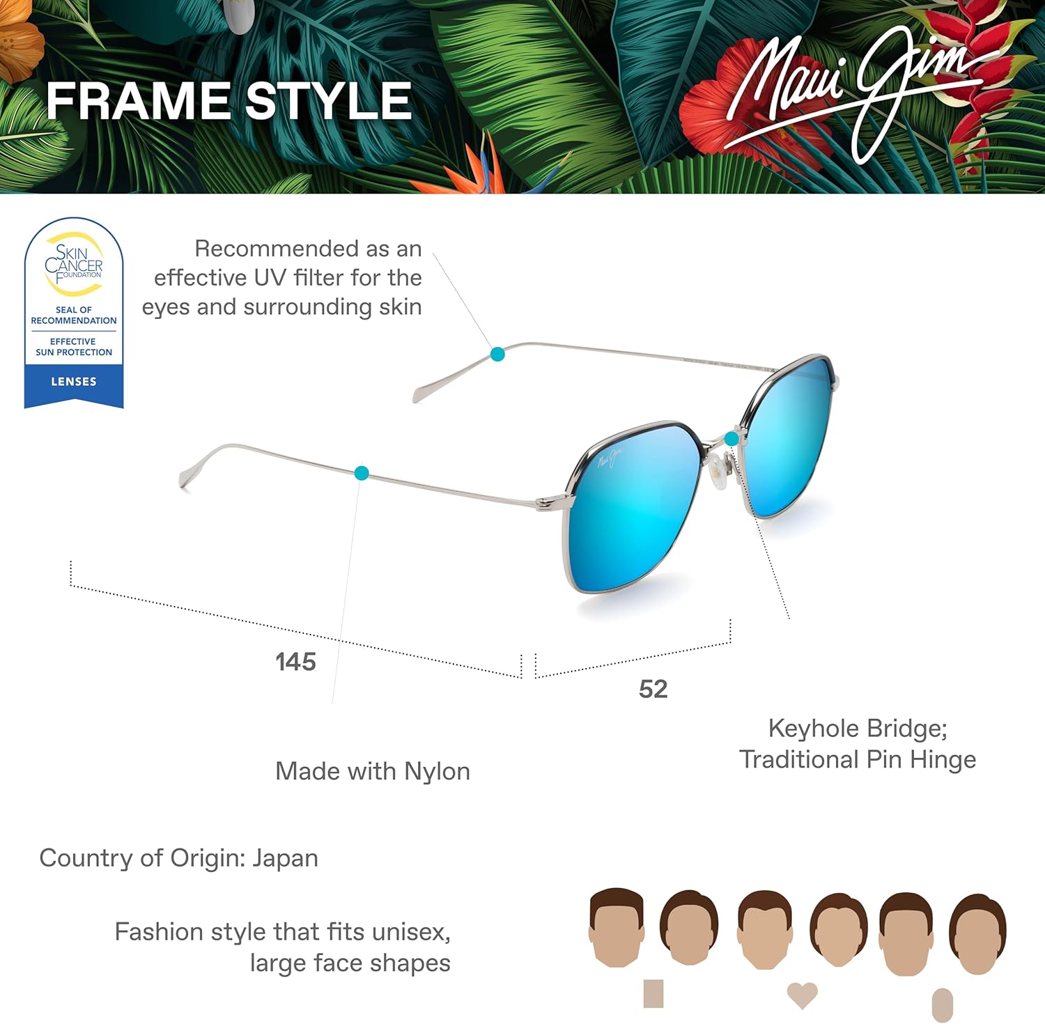 Maui Jim Polarized Men's and Women's Moon Doggy Fashion Sunglasses