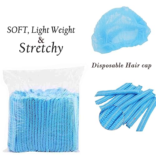 Miniatura 4 de 100 gorras desechables de 21 pulgadas, red para cubrir la cabeza del cabello, no tejidas, médicas, laboratorios, spa, enfermeras, tatuajes, servicio