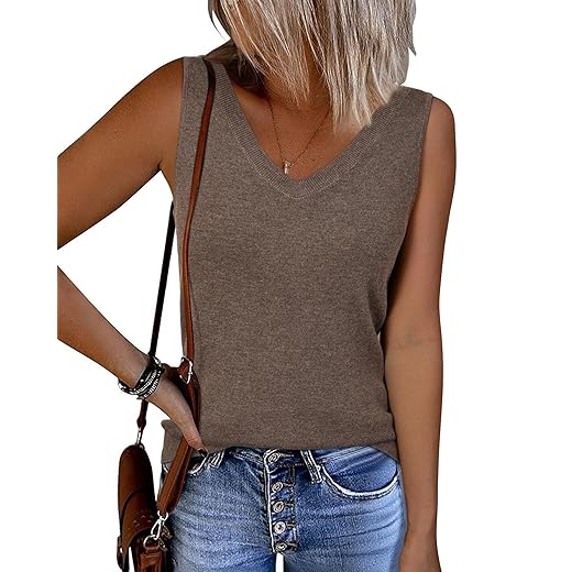 Women's Wool-Blend Double V-Neck All-Season Tank