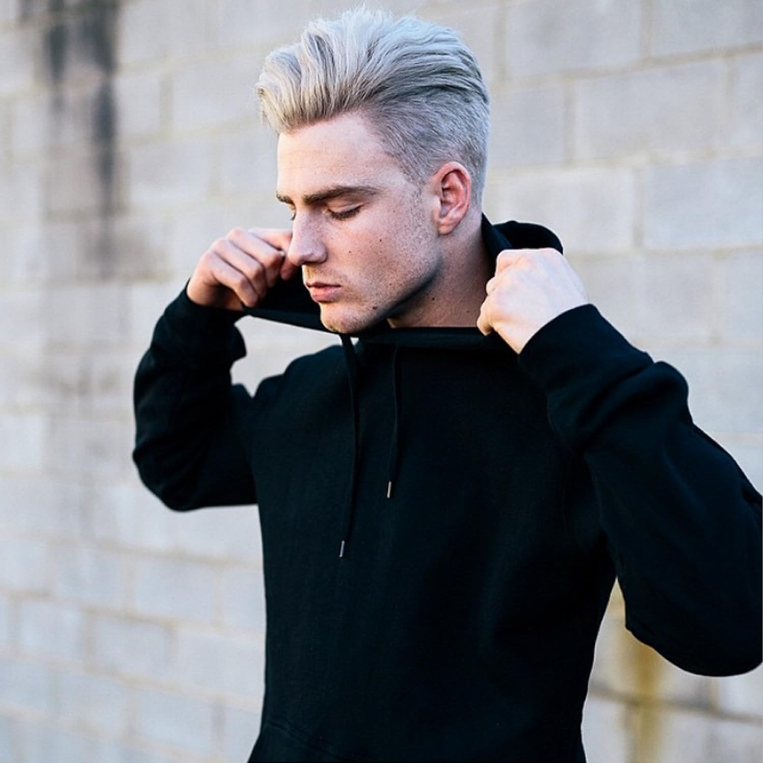 Dreambeauty Men's Toupee Human Hair Hairpieces for Men 10×8 inch Thin Skin Hair Replacement System Monofilament Net Base No.2 (#1b color 20% Human hair Mix 80% Synthetic Grey Hair)