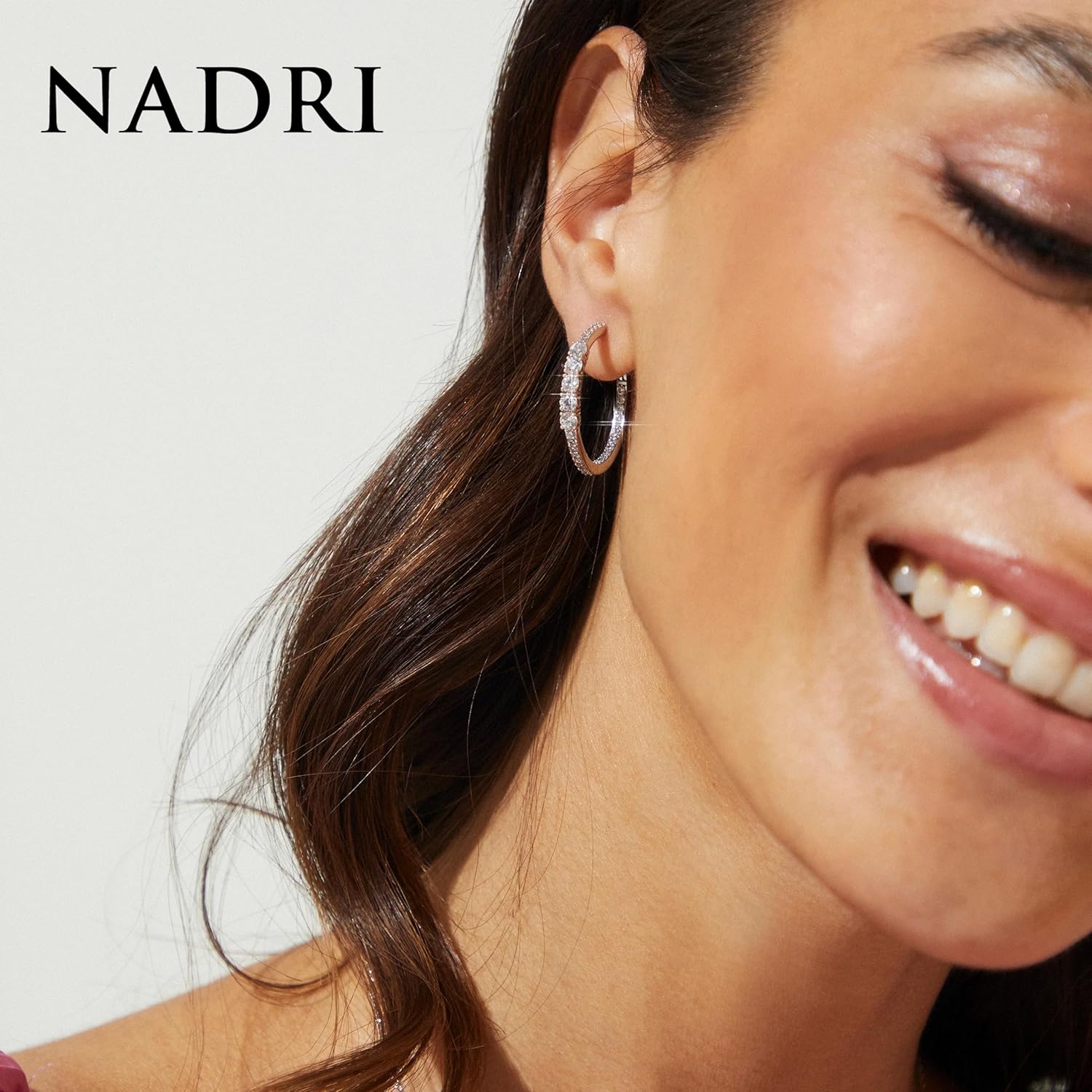 Nadri Hoop Earrings for Women - Cubic Zirconia Cartilage Gold Earrings