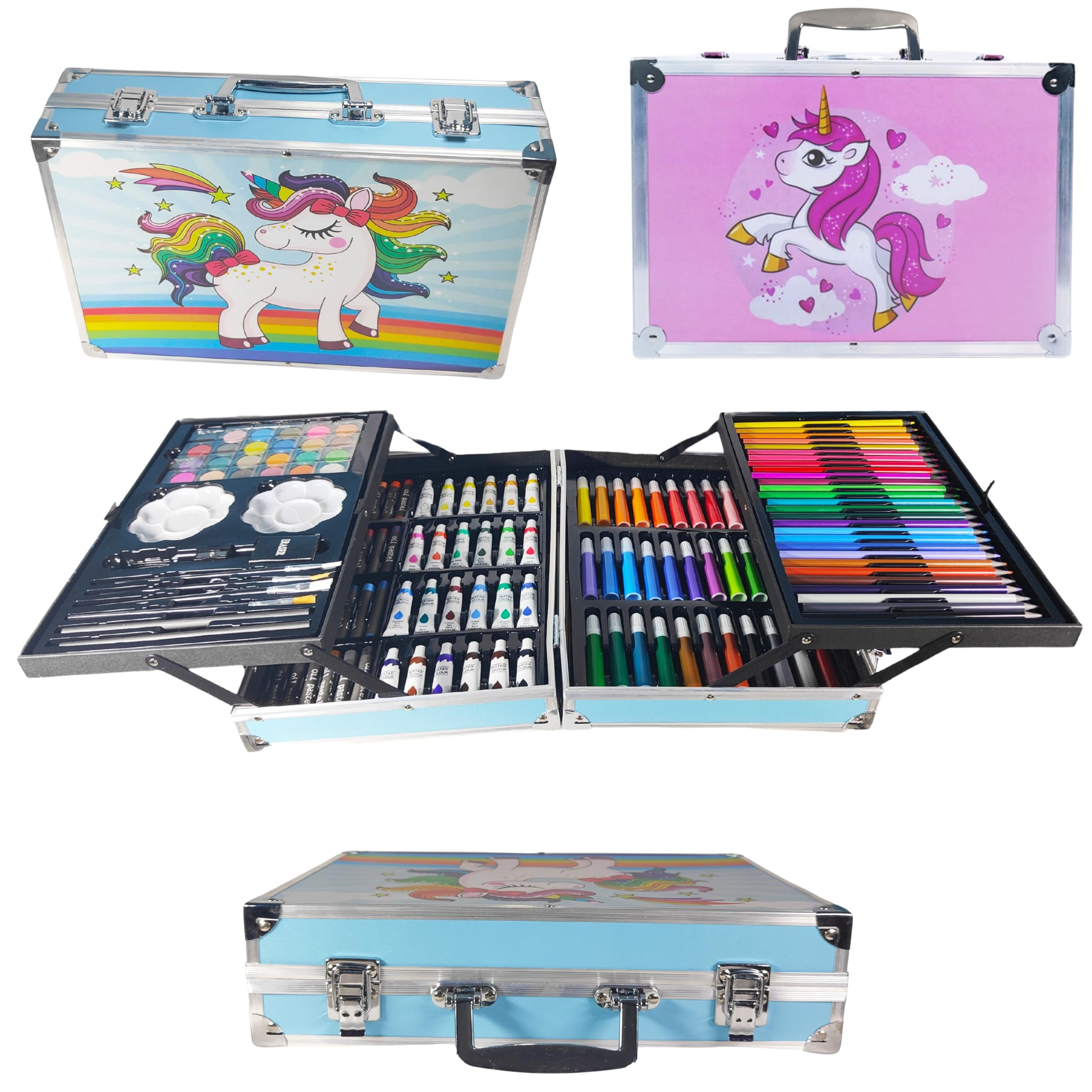 ZAFCO 145 Pcs Non-Toxic Unicorn Stationary, Painting, Sketching