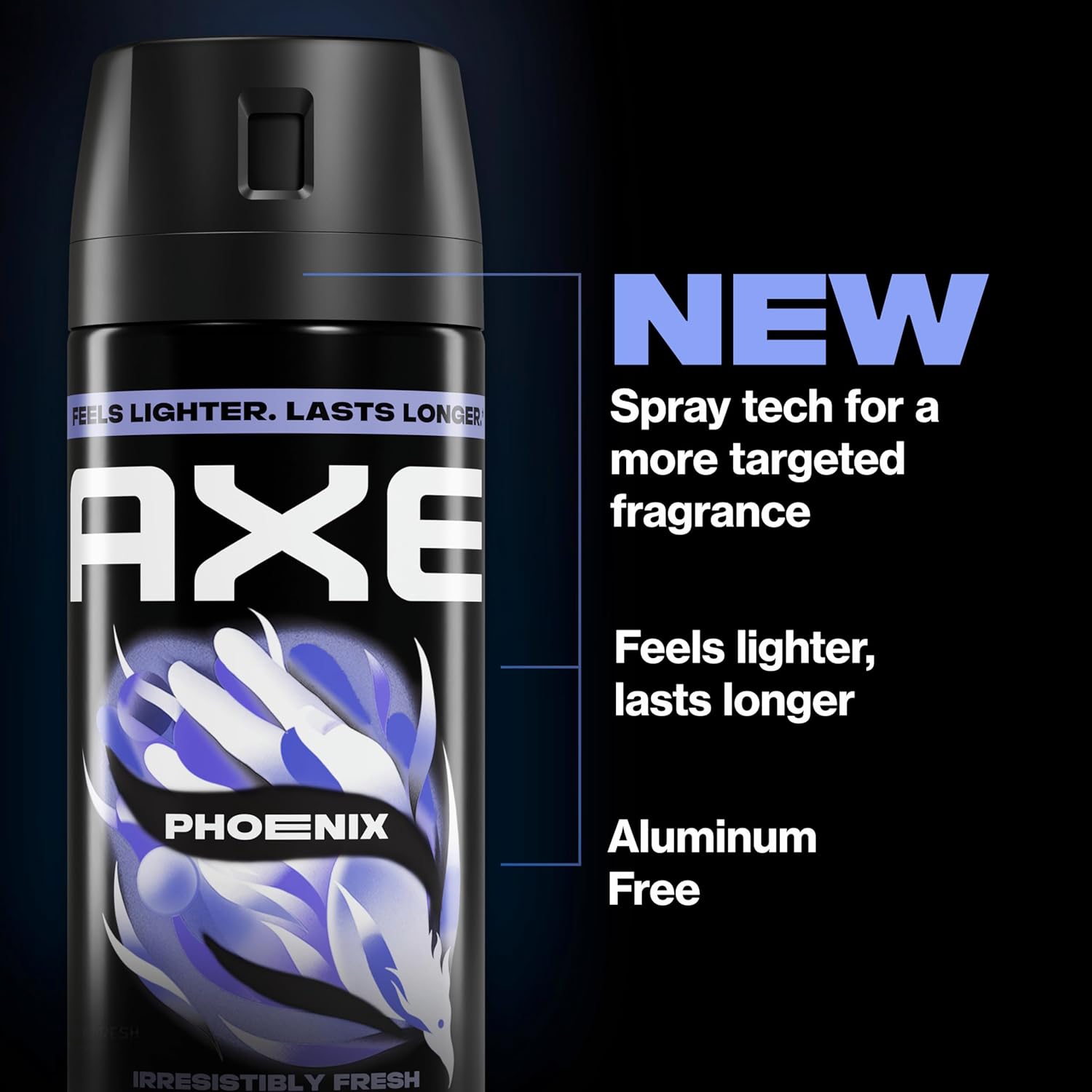 AXE Body Spray 3 Count Phoenix 48 Hour All Over Fresh Aluminum Free 2.9 oz
