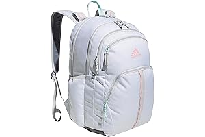 Grey Adidas Backpack: Prime 7, Twill White/Semi Flash Aqua Blue/LGH Solid Grey