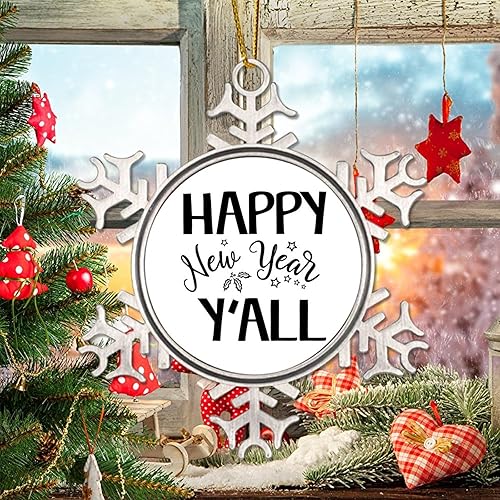 Miniatura 6 de Snowflake Christmas Ornament - New Year Seasonal Xmas Tree Ornament Happy New Year Yall Metal Snowflake Christmas Ornament Funny Christmas Quotes