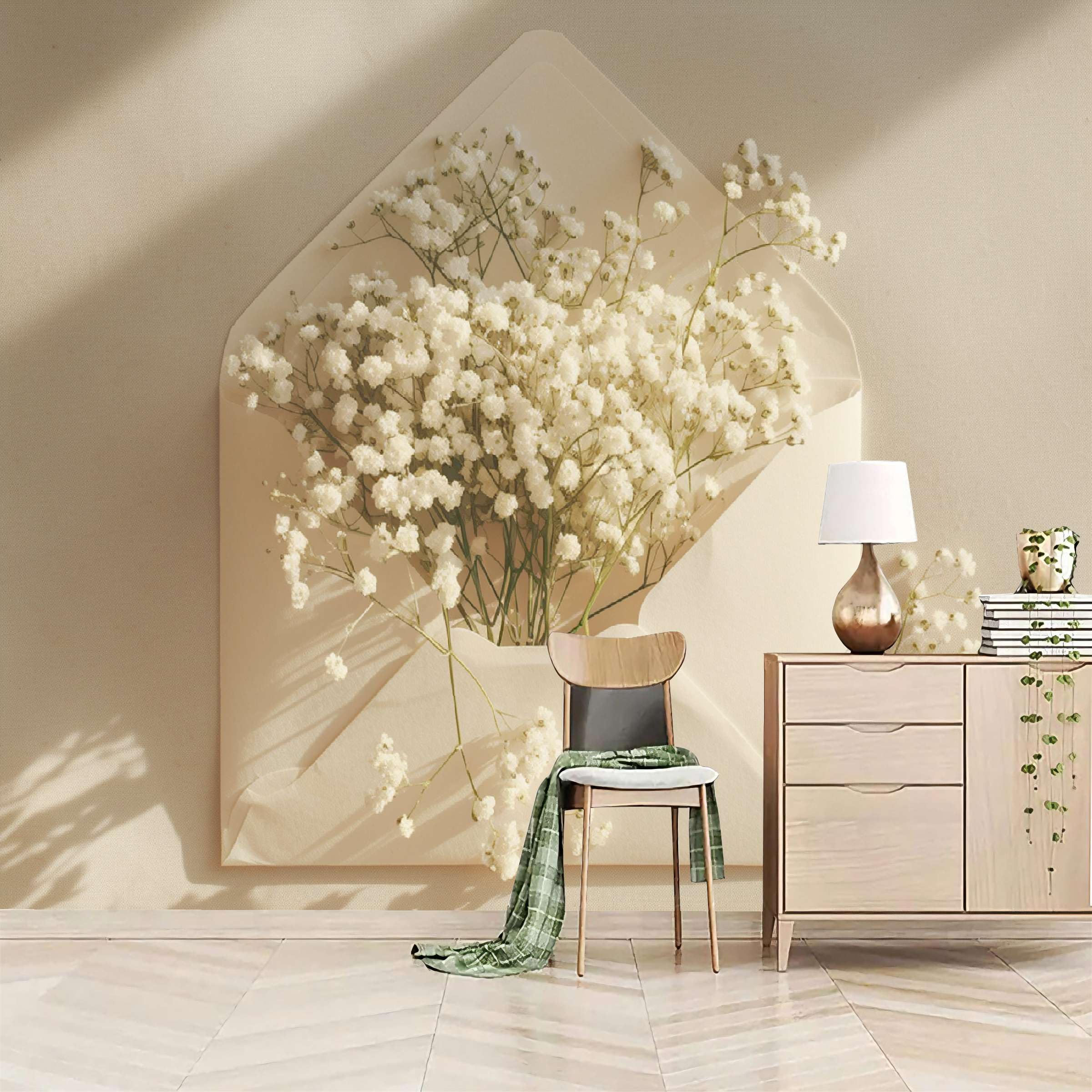 Carta da Parati in Tessuto Non Tessuto 450x315 cm 3D Buste Moda Piante Fiori Murale Moderna Fotografica Wallpaper Opaco Impermeabile Per Soggiorno Camera Letto Sala Ufficio Decorazione