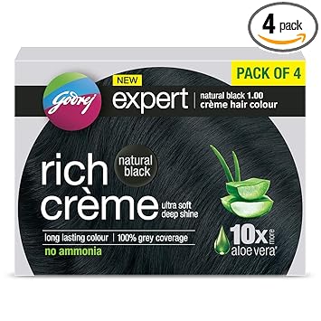 Godrej Expert Rich Crome Hair Colour Shade - Pack of 4 (NATURAL BLACK)