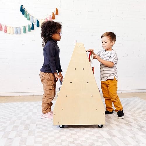 Miniatura 2 de ECR4Kids Double-Sided Mobile Book Display, Classroom Bookshelf, Natural Natural,Blanco Cal,Gris (Grey Wash),https://www.amazon.com/dp/undefined