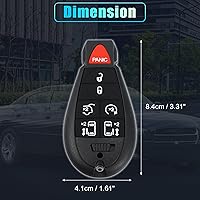 Vista 3 de X AUTOHAUX Funda de repuesto para llavero de 7 botones sin llave para Dodge Grand Caravan para Chrysler Town and Country con hoja sin chip