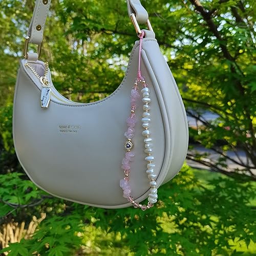 Miniatura 4 de Dije de cristal curativo para teléfono, correa de piedra natural de aventurina de cuarzo rosa amatista, llavero de teléfono contra el mal de ojo