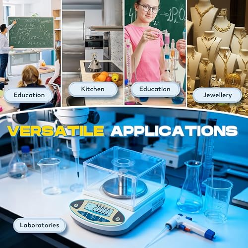 Vista 24 de CGOLDENWALL Báscula de laboratorio de precisión de 35.27 oz x 0.00 oz, balanza analítica digital, balanza de laboratorio, báscula científica de 0.00