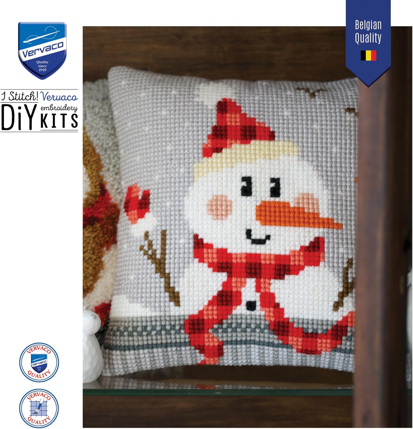 Vervaco Cross Stitch Cushion Kit Snowman PN-0168751
