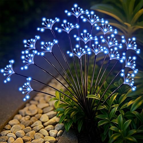 Miniatura 9 de Luces Solares de Jardín Paquete de 2 Impermeables Luces Solares Oscilantes de Ráfaga de Estrellas Luces Exteriores para Jardín Patio Sendero Camino
