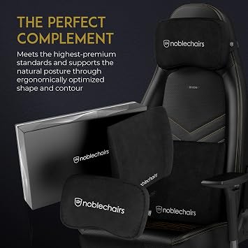 noblechairs Memory Foam Lumbar-Support Pillow, Office and Gaming-Chair Cushion Set - Black