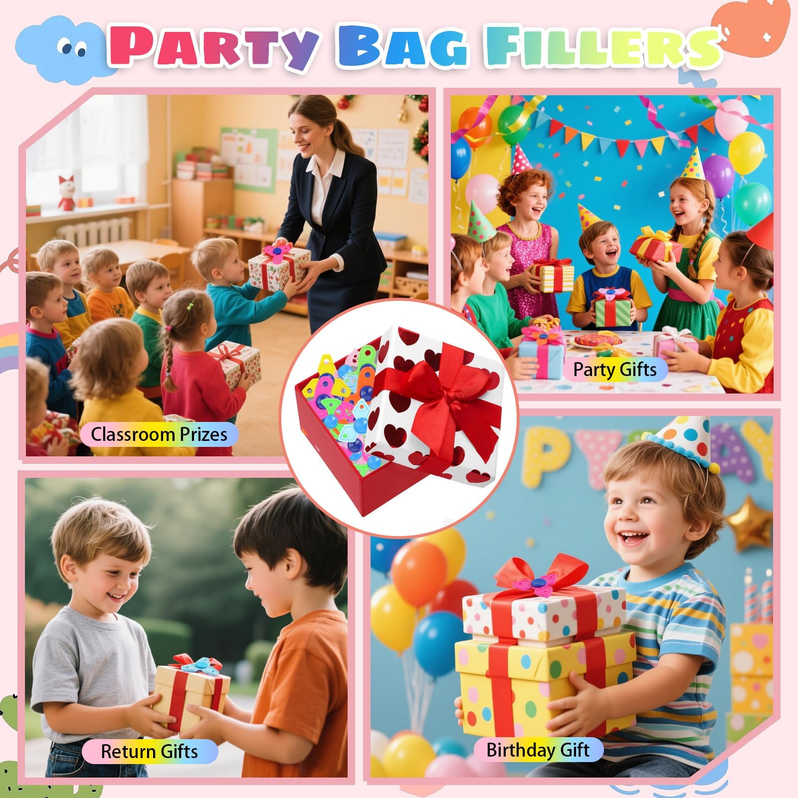 Makorobi 50 Pack Party Bag Fillers for Kids Mini Fidget Spinners Bulk Fidget Toy Fidget Bulk Toys Stress Relief Sensory Toys for Classroom Prizes Return Gifts for Kids - Image 4